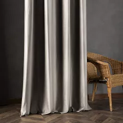 Zasłona gotowa na taśmie BLACKOUT VELVET 140x230 szarobeżowa