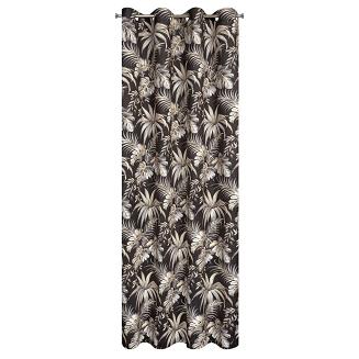 Zasłona gotowa na przelotkach MAGI 140x250 Eurofirany czarny/beżowy