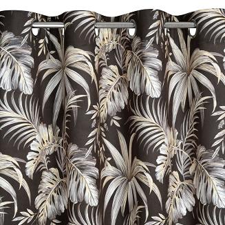 Zasłona gotowa na przelotkach MAGI 140x250 Eurofirany czarny/beżowy