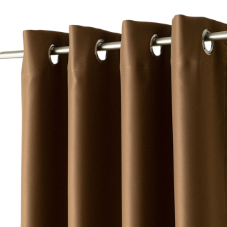 Zasłona gotowa typu blackout na przelotkach DONA 140x250 jasny ciepły brązowy