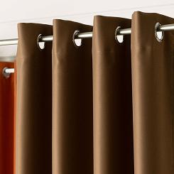 Zasłona gotowa typu blackout na przelotkach DONA 140x 250 jasny ciepły brązowy