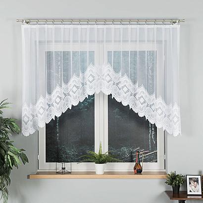 Firanka żakardowa gotowa na żabki LUCYNA 300x120 biała