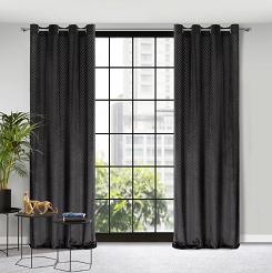 Zasłona gotowa na przelotkach LUSSI 140x250 Eurofirany czarny