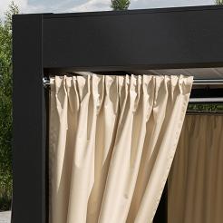 Zasłona gotowa na taśmie GARDENIA 140x220 wodoodporna ogrodowa ciemnokremowa