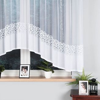 Firanka żakardowa gotowa na żabki DANIELA 350x155 biała