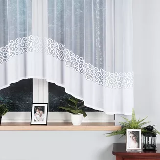Firanka żakardowa gotowa na żabki DANIELA 350x155 biała