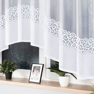 Firanka żakardowa gotowa na żabki DANIELA 350x155 biała
