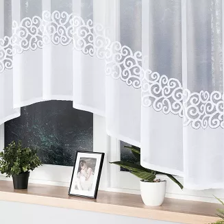 Firanka żakardowa gotowa na żabki DANIELA 350x155 biała