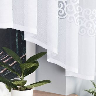Firanka żakardowa gotowa na żabki DANIELA 350x155 biała