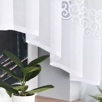 Firanka żakardowa gotowa na żabki DANIELA 350x155 biała