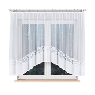 Firanka żakardowa gotowa na żabki DANIELA 350x155 biała