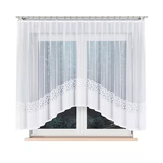 Firanka żakardowa gotowa na żabki DANIELA 350x155 biała