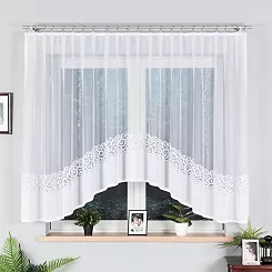 Firanka żakardowa gotowa na żabki DANIELA 350x155 biała