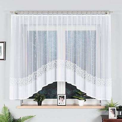 Firanka żakardowa gotowa na żabki DANIELA 350x155 biała