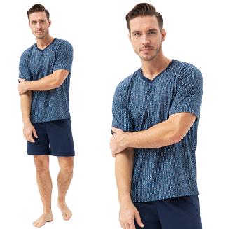Piżama męska LUNA kod 793 w serek granatowa