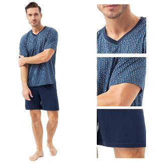 Piżama męska LUNA kod 793 w serek granatowa