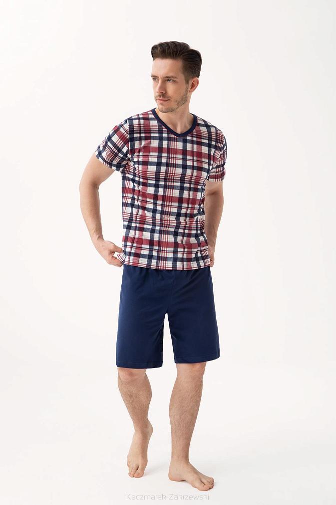 Piżama męska LUNA kod 793 w serek granatowa