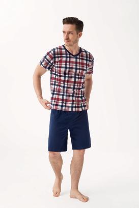 Piżama męska LUNA kod 793 w serek granatowa