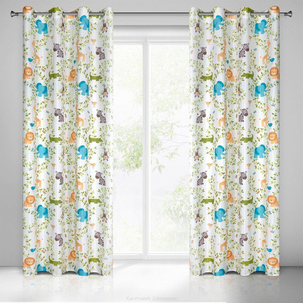 Zasłona gotowa na przelotkach JUNGLE 140x250 Eurofirany biały