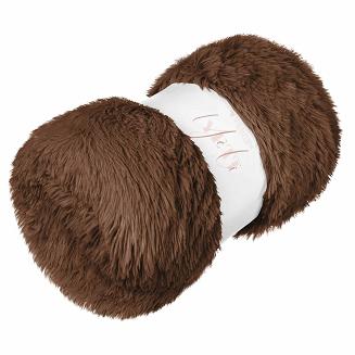 Koc narzuta na łóżko YETI 150x200 włochacz o strukturze futra brązowy