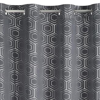 Zasłona gotowa na przelotkach KAJA 135x250 Eurofirany grafitowy