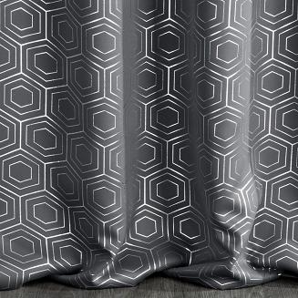 Zasłona gotowa na przelotkach KAJA 135x250 Eurofirany grafitowy