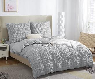 Pościel marszczona CREASY 140x200 jednobarwna szara