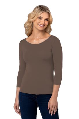 Bluzka damska z rękawem 3/4 MANATI kakaowa