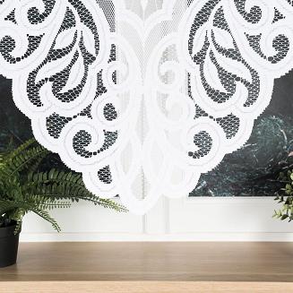 Firanka żakardowa gotowa na żabki RENATA 250x160 biała