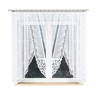 Firanka żakardowa gotowa na żabki RENATA 250x160 biała