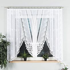 Firanka żakardowa gotowa na żabki RENATA 250x160 biała