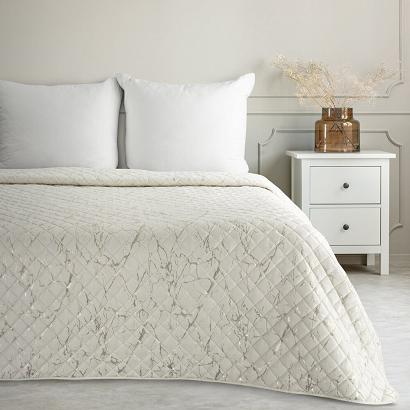 Narzuta dekoracyjna BLINK4 170x210 biała szampańska pikowana marmurek