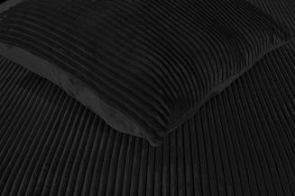 Pościel polarowa MIŚ 200x220 welur czarna w prążki