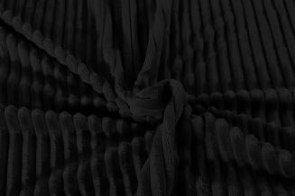 Pościel polarowa MIŚ 200x220 welur czarna w prążki