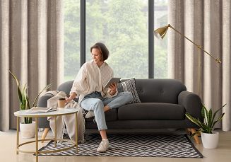 Zasłona gotowa na przelotkach BETHY 135x250 Eurofirany brązowy