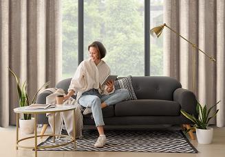 Zasłona gotowa na przelotkach BETHY 135x250 Eurofirany brązowy