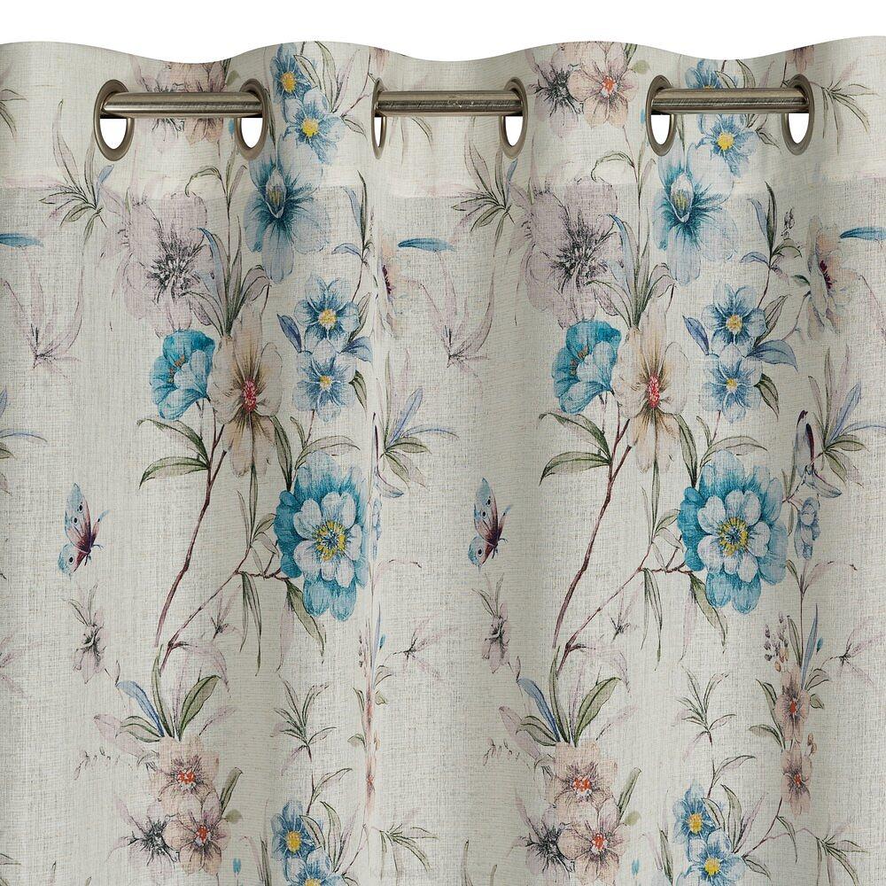 Zasłona gotowa na przelotkach IVY 140x250 Eurofirany naturalny