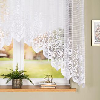 Firanka żakardowa gotowa na szelkach SARA 300x160 biała