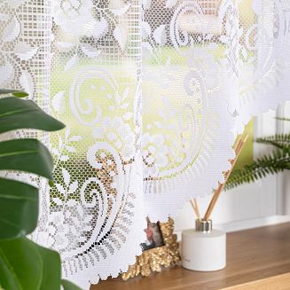 Firanka żakardowa gotowa na szelkach SARA 300x160 biała