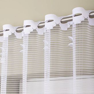 Firanka żakardowa gotowa na szelkach SARA 300x160 biała