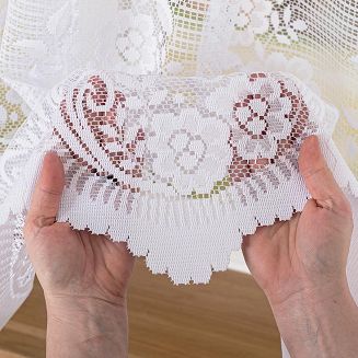 Firanka żakardowa gotowa na szelkach SARA 300x160 biała