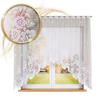 Firanka żakardowa gotowa na szelkach SARA 300x160 biała