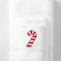 Świąteczny ręcznik bawełniany CANDYCANE 30x50 biały z haftem laski cukrowej
