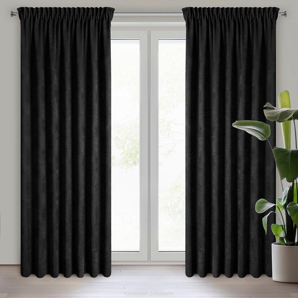 Zasłona gotowa na taśmie DORA Eurofirany czarny