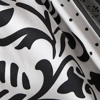 Pościel satyna bawełniana SATYNLOVE 160x200 biała grafitowa pasy ornamenty