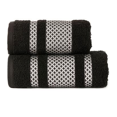 Ręcznik bawełniany LIONEL 50x90 czarny ze srebrną bordiurą