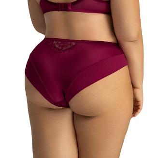 Figi damskie z haftem i tiulem AV 2143 rubinowe