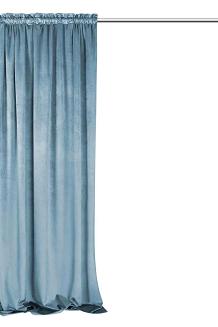 Zasłona gotowa na taśmie VELVET SOFT 140x300 welurowa niebieska