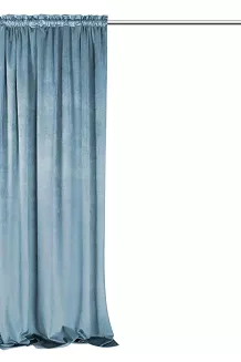 Zasłona gotowa na taśmie VELVET SOFT 140x300 welurowa niebieska