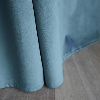 Zasłona gotowa na taśmie VELVET SOFT 140x300 welurowa niebieska